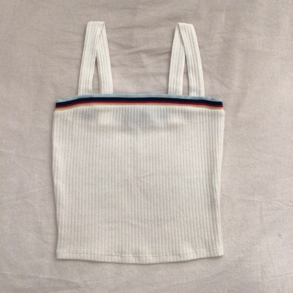 Forever 21 White Square Neck Crop Top